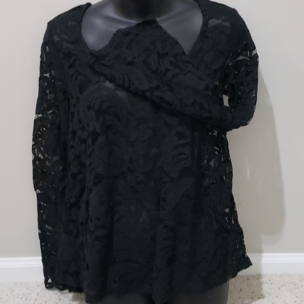 Express Black Long Sleeve Lace